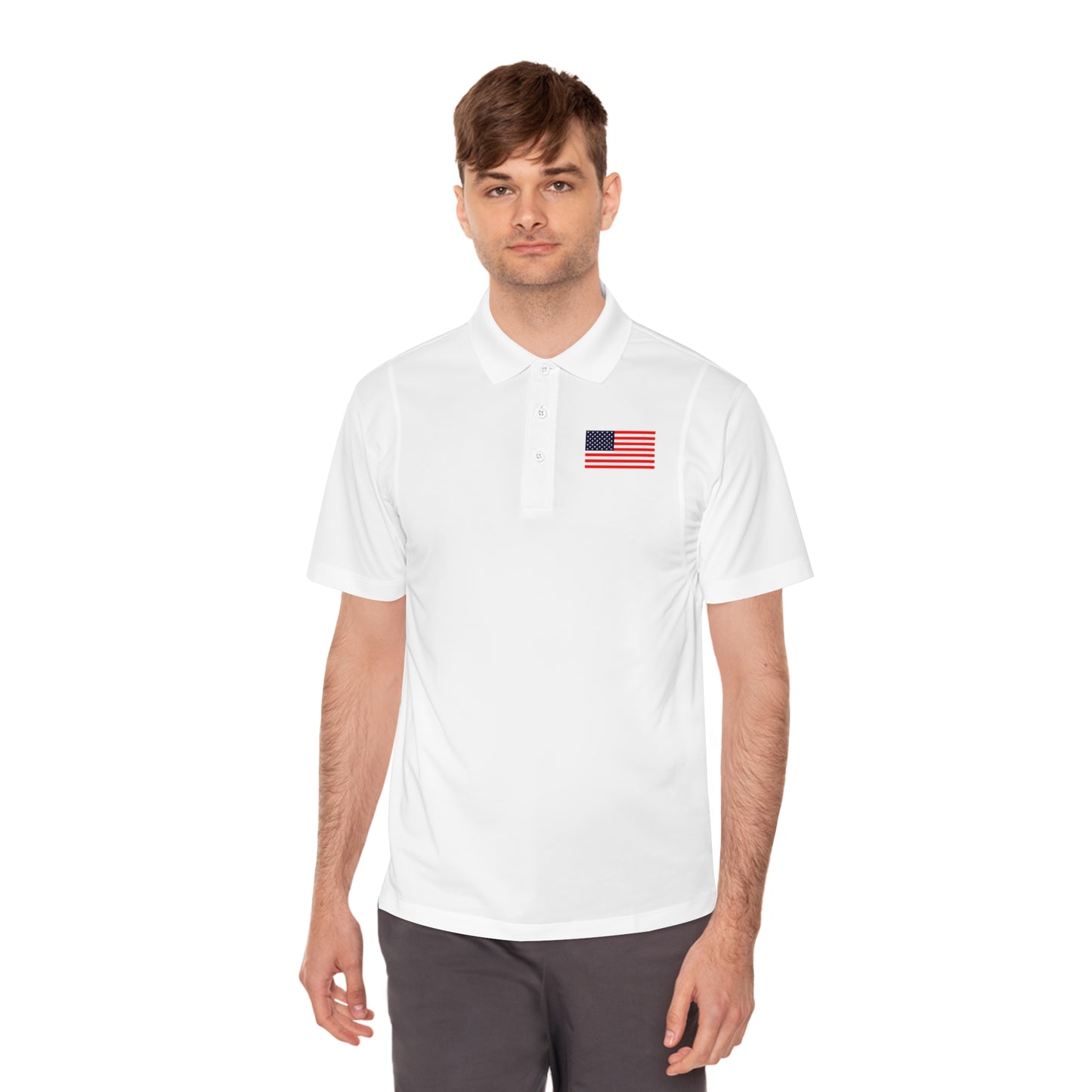 USA Flag Men's Sport Polo Shirt