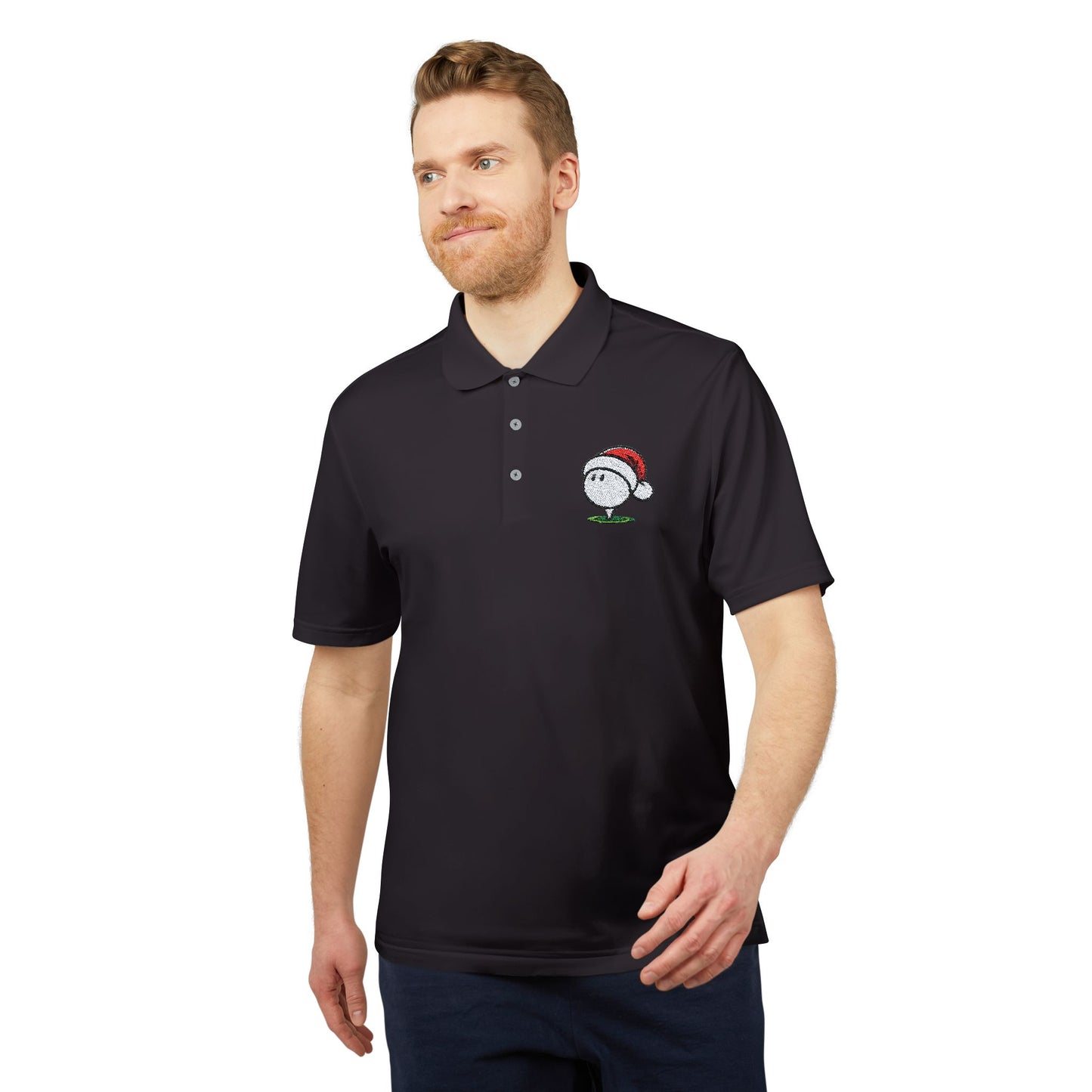 Golf Ball Santa Hat Performance Polo