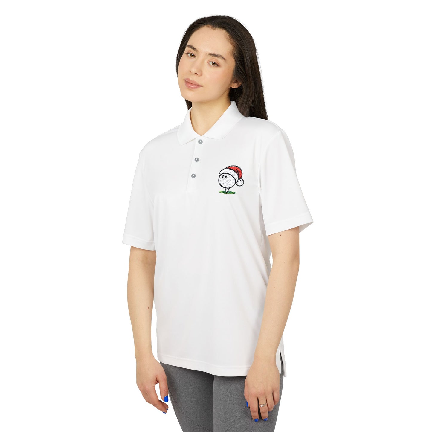 Golf Ball Santa Hat Performance Polo