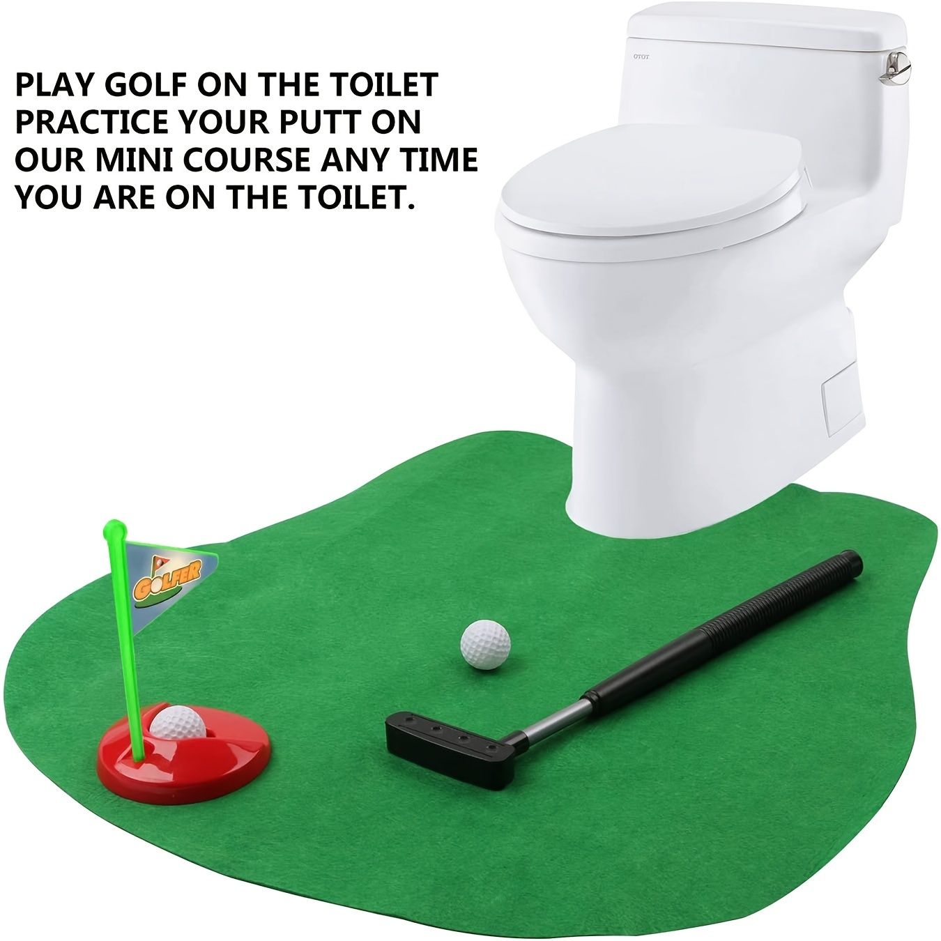 Toilet Golf Game Set: Practice Mini Golf